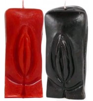 5 INCH GENITALIA / FEMALE GENDER VAGINA RITUAL CANDLE - BLACK